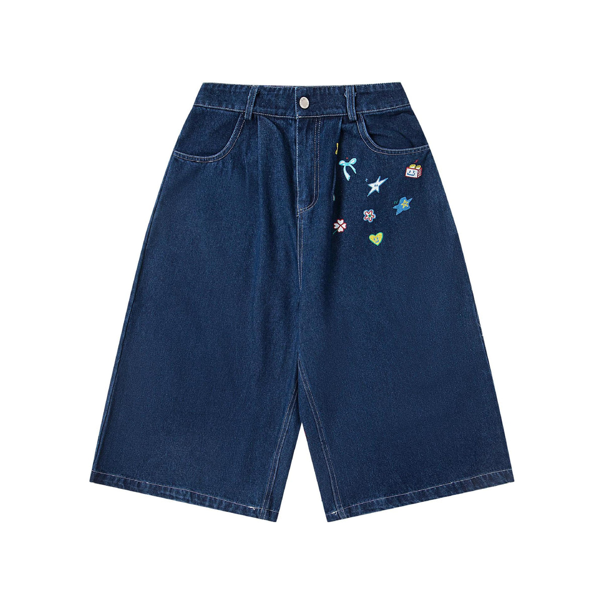 Printed loose jeans