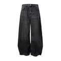 Baggy Cat Whisker Unique Washed Distressed Loose Wide Leg Jeans for Men and Women