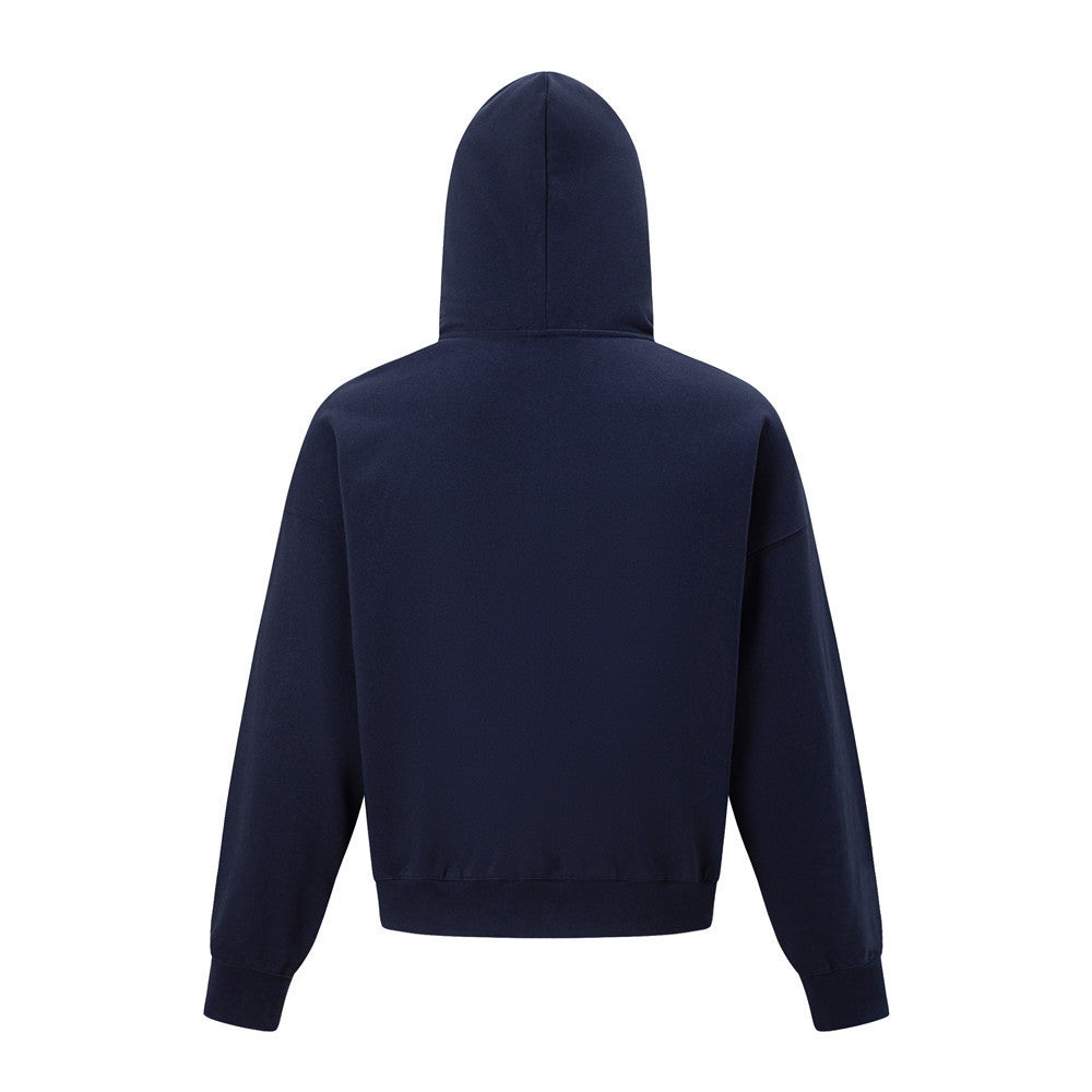 Star letter printed hooded cardigan sweatshirt