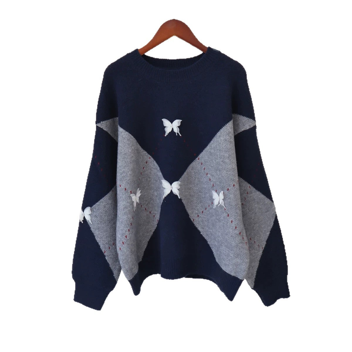 Color blocking diamond grid top
