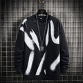 Sping Street Print Sweatshirt Mens Casual Pullover Harajuku Korean Fashion Sweatshirt Men Hip Hop Hoodies Streetwear