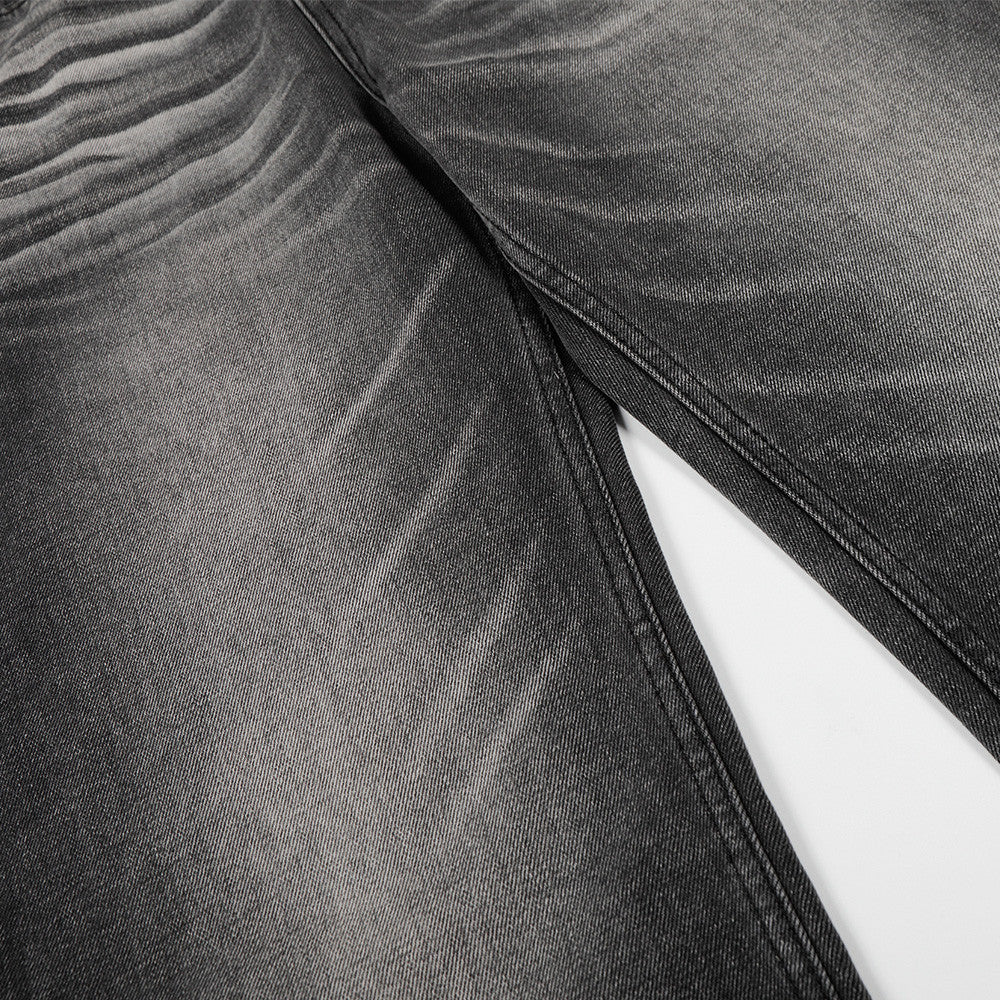 Whitewashed wide leg jeans