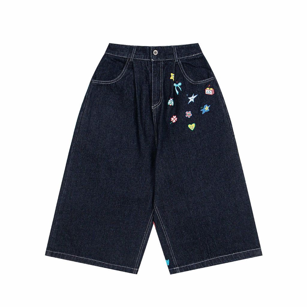 Printed loose jeans