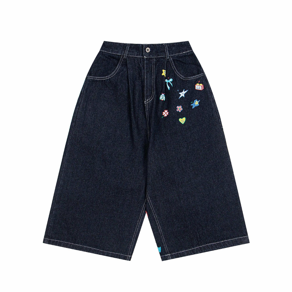 Printed loose jeans