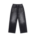 Washed straight leg jeans