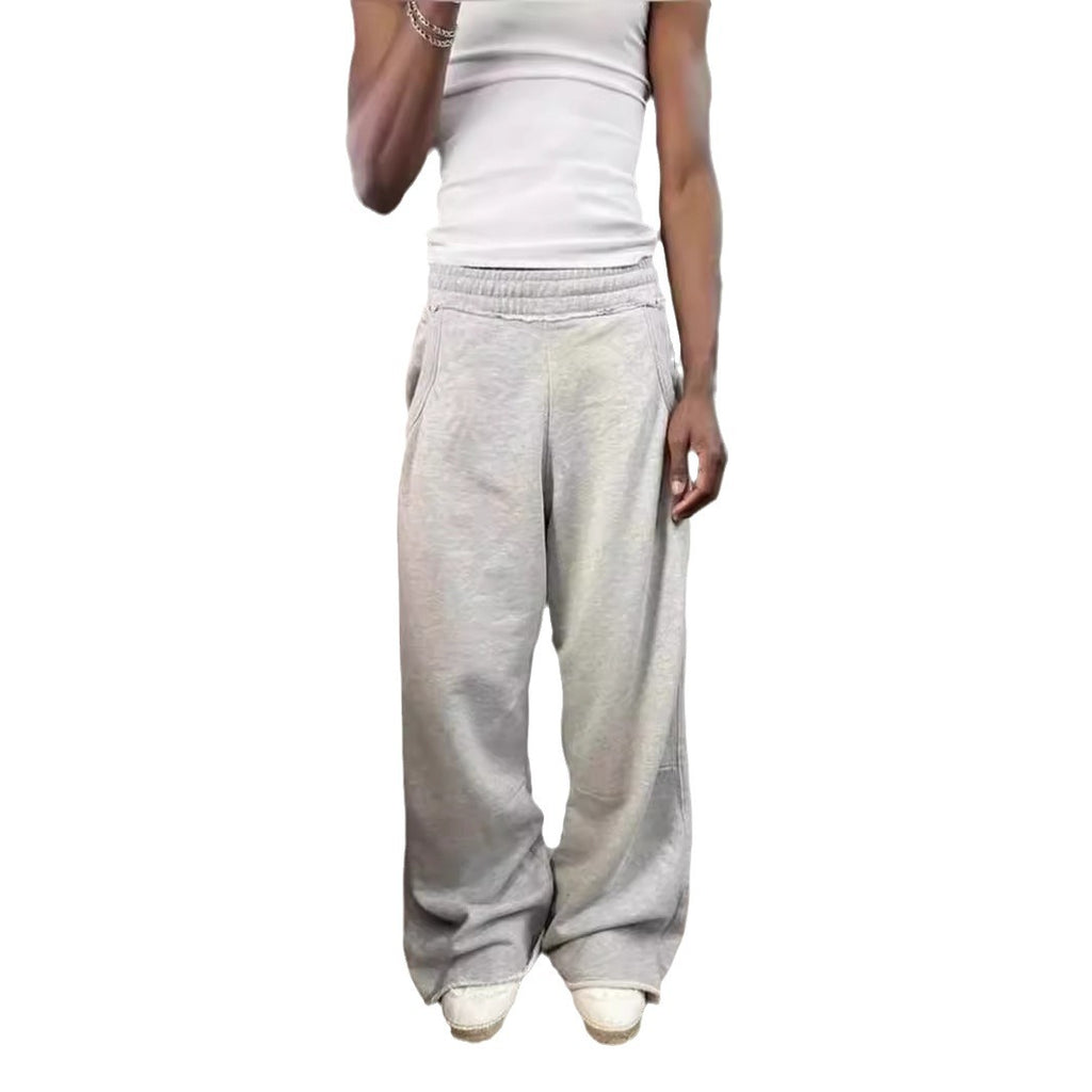 Casual Gray Street Style Baggy Sweatpants for Couples
