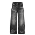 Whitewashed wide leg jeans