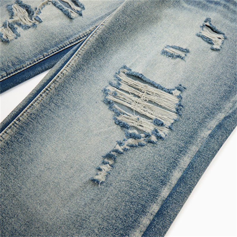 Ripped washed denim jeans