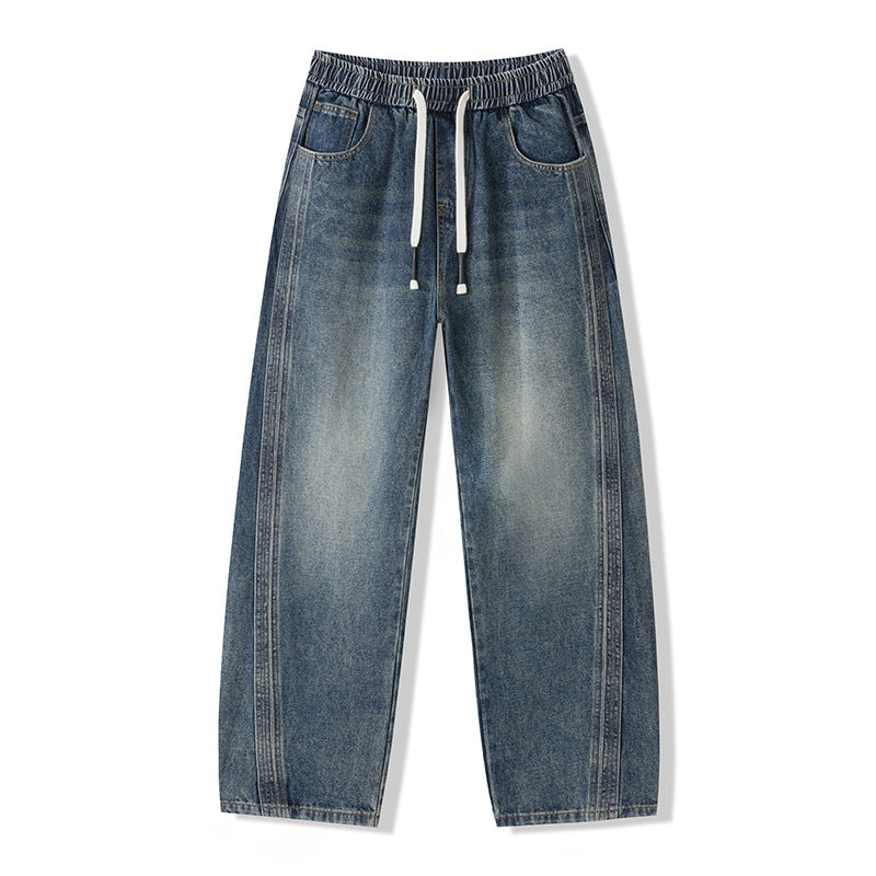 Style Baggy Straight Leg Tapered Denim Pants