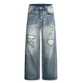 Ripped washed denim jeans