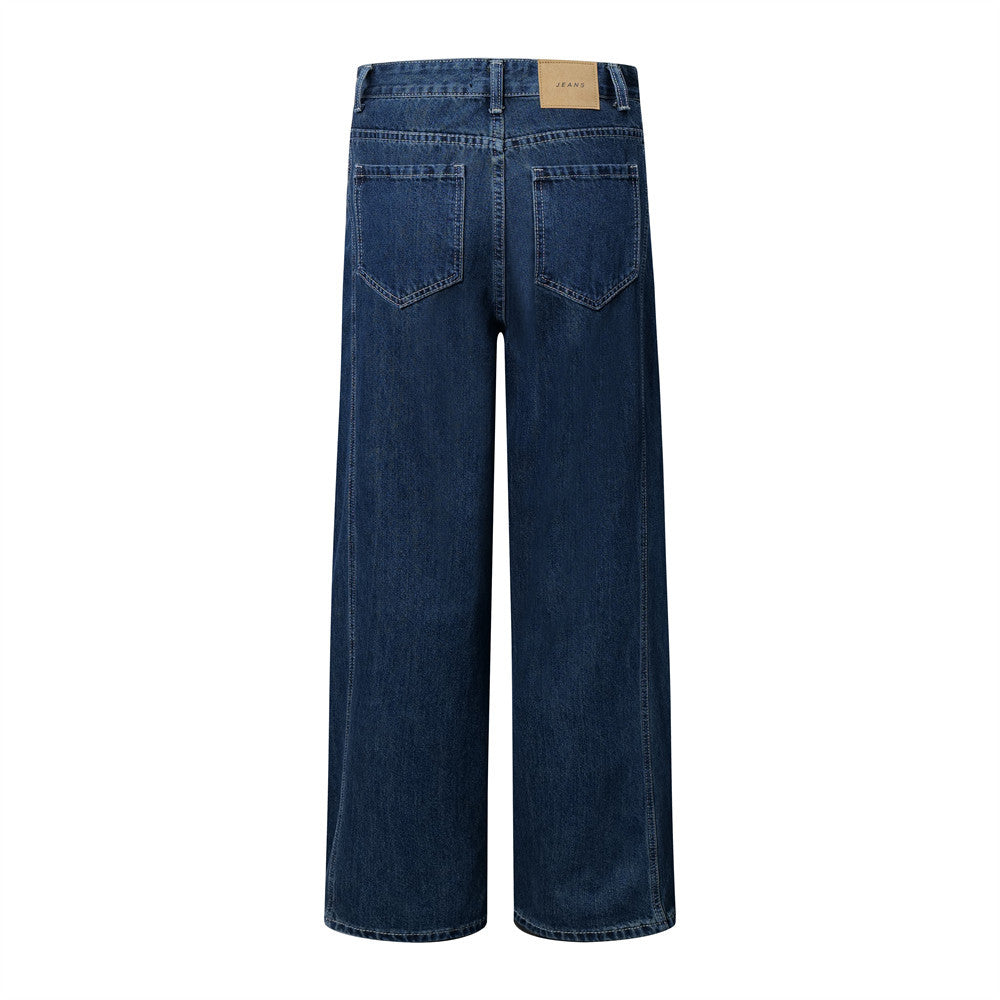 Washed denim jeans
