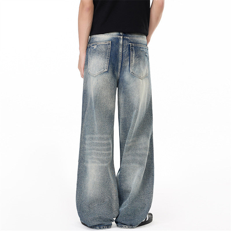 Ripped washed denim jeans