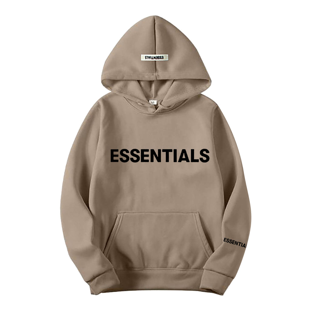 Essentials Letter Printed Long Sleeve Hooded Pullover Sweatshirt